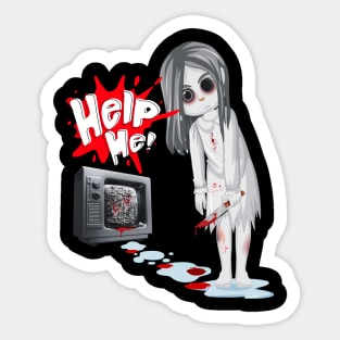 Help Me Possessed Girl - Halloween! Sticker